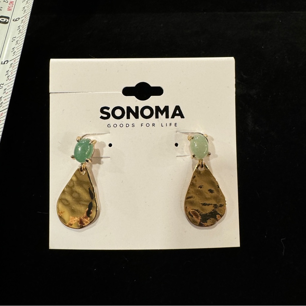 Sonoma Gold and Green Dangle Earrings